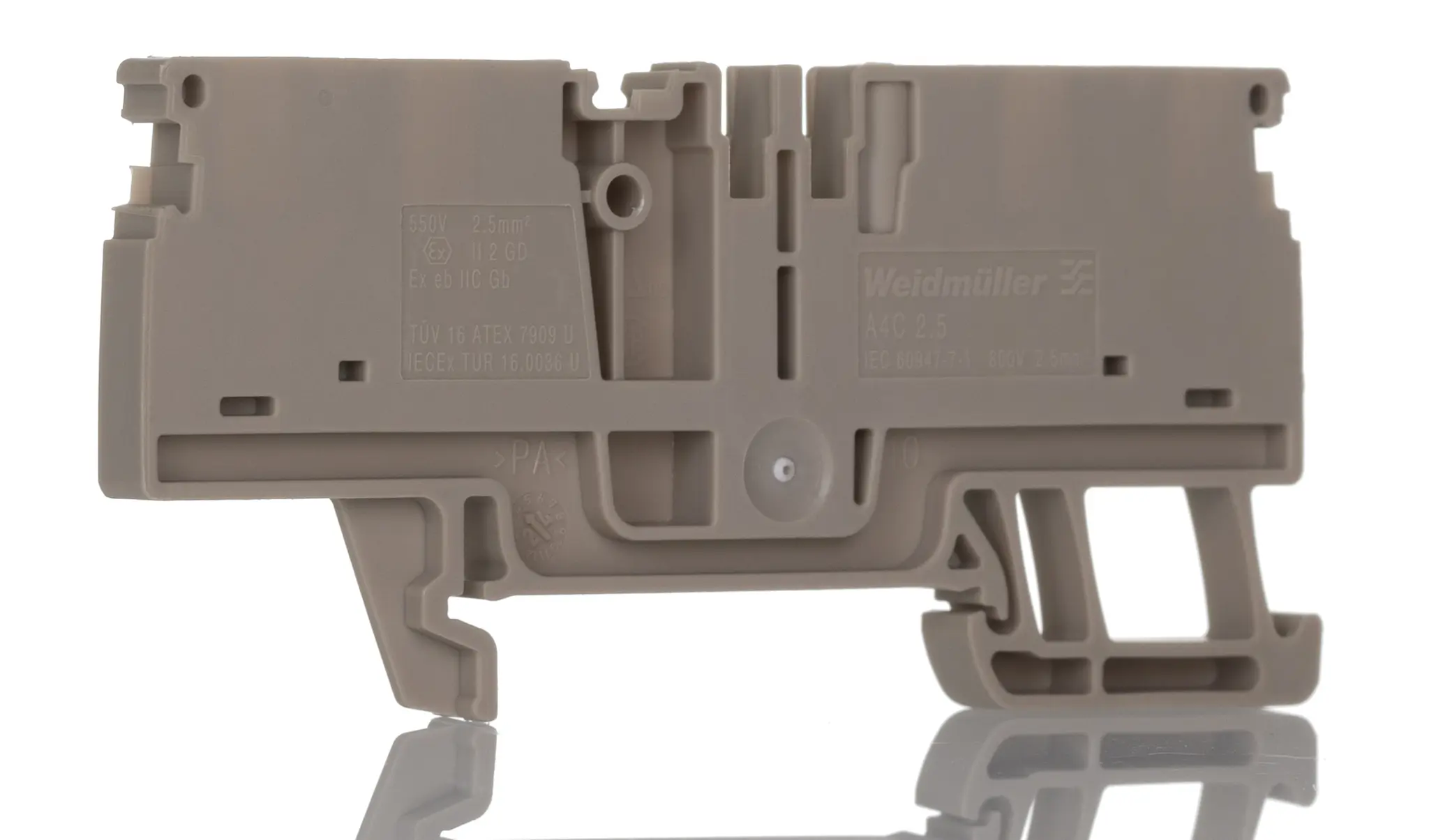 Produktfoto 1 von Weidmüller Anschlussklemmenblock DIN-Schiene 1 Beige, 2.5 mm², 800 V Einsteck-Anschluss IECEx/ATEX