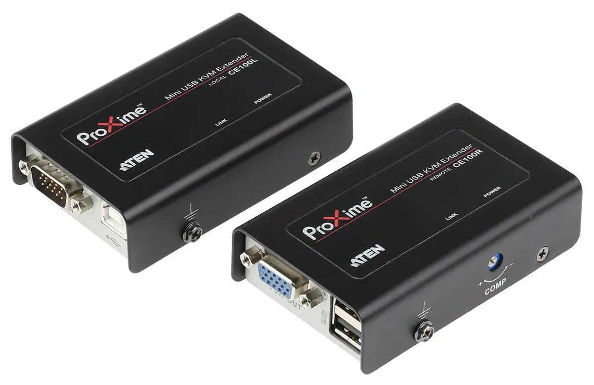 Produktfoto 1 von Aten KVM-Extender USB Extender-Paar VGA 100 m 1 Anschlüsse 1 1 Displays Catx
