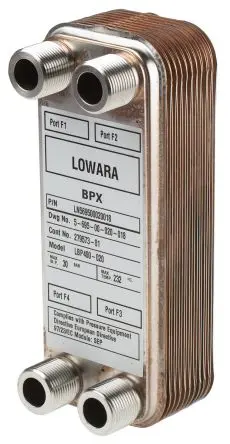 Produktfoto 1 von Xylem 20 214.5 mm BP400 80.7mm Kupfer Gelöteter Plattenwärmetauscher 24.1 mm Edelstahl 316L bis 232 °C