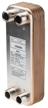 Produktfoto 1 von Xylem 20 309.6 mm BP410 112mm Kupfer Gelöteter Plattenwärmetauscher 24.1 mm Edelstahl 316L bis 232 °C