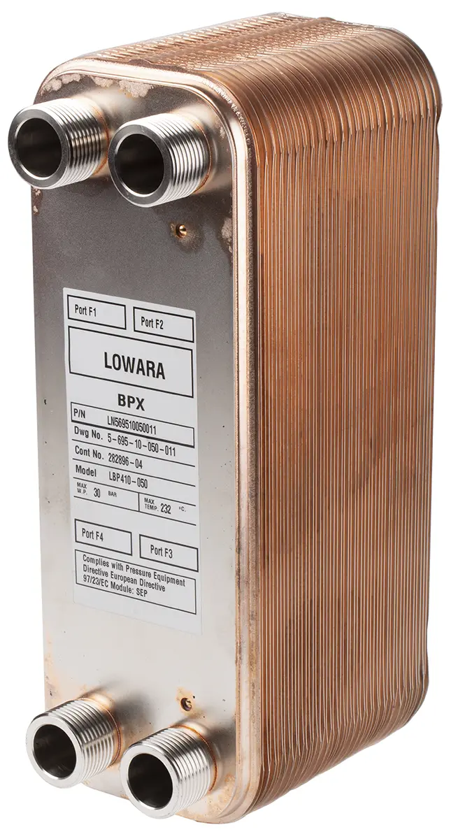 Produktfoto 1 von Xylem 50 309.6 mm BP410 112 mm Kupfer Wärmetauscher 24.1 mm bis 232 °C
