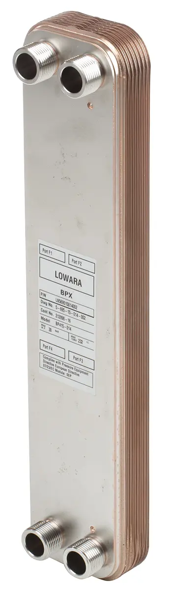Produktfoto 1 von Xylem 14 525.4 mm BP415 112 mm Kupfer Wärmetauscher 24.1 mm Edelstahl 316L bis 232 °C