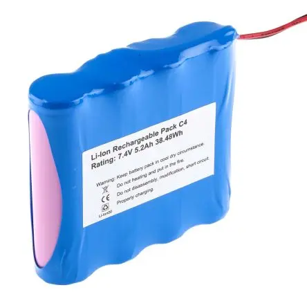 Produktfoto 1 von RS PRO Li-Ion Akkupack, 4-Zellen 7.4 V / 5.2 Ah
