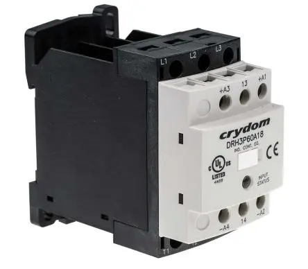 Produktfoto 1 von Sensata / Crydom DRH Halbleiterausgang, 3-polig, 200 V dc, 120V ac / 18 A 48V ac Nein Motorsteuerung 1-Hilfskontakte