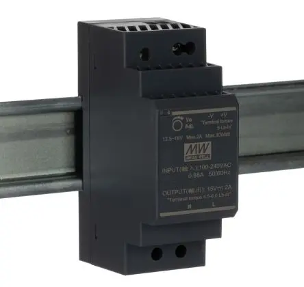 Produktfoto 1 von MEAN WELL Ultra Slim DIN-Schienen Netzteil Getaktete Stromversorgung 370 V dc, 264V ac Wechselstrom/Gleichstrom / 2 A