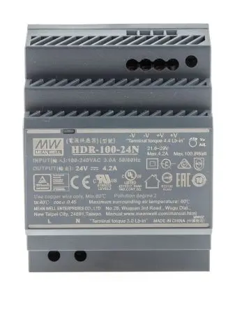Produktfoto 1 von MEAN WELL Ultra Slim DIN-Schienen Netzteil Geschalteter Modus 370 V dc, 264V ac Wechselstrom/Gleichstrom / 4.2 A 24V dc
