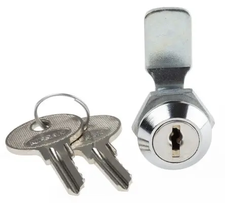 Produktfoto 1 von RS PRO, Silber Schubladenschloss aus Zink, Mit Schlüssel 16 mm, entsperrbar mit Schlüssel 16.2 x 14.2 mm