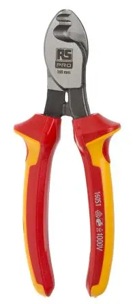 Produktfoto 1 von RS PRO VDE 1000V zugelassen Glatt Kabelschneider Schließer (NO) Nicht parkend 160mm, Schneidleistung 10 mm