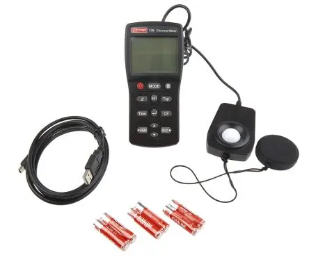 Produktfoto 1 von RS PRO Luxmeter, bis 99990lx, ±0,02 (XY/800 lx % bei Standardlichtart A gemessen), ±3 % (EV-Linerarität)