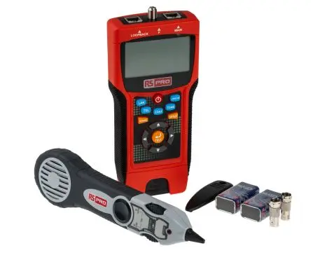 Produktfoto 1 von RS PRO 2670 Netzwerktester Tonsignal, Netzwerk Prüfgerät, Typ F, RJ45, RJ12