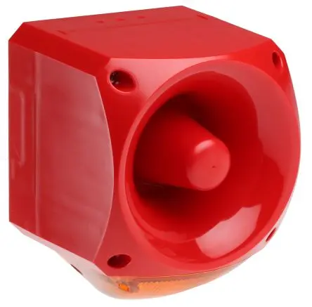 Klaxon Nexus 105/110/120 LED, Statisch/Blinkend-Licht Beacon-Sounder-Kombination 60V dc Gelb IP66 Seitlich / 120 dB 113