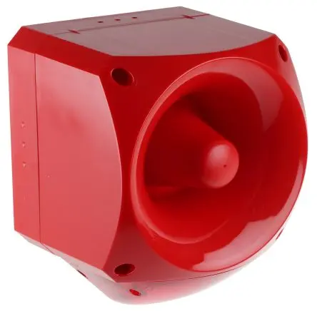 Klaxon Nexus 105/110/120 LED, Statisch/Blinkend-Licht Beacon-Sounder-Kombination 60V dc Rot IP66 Seitlich / 120 dB 116