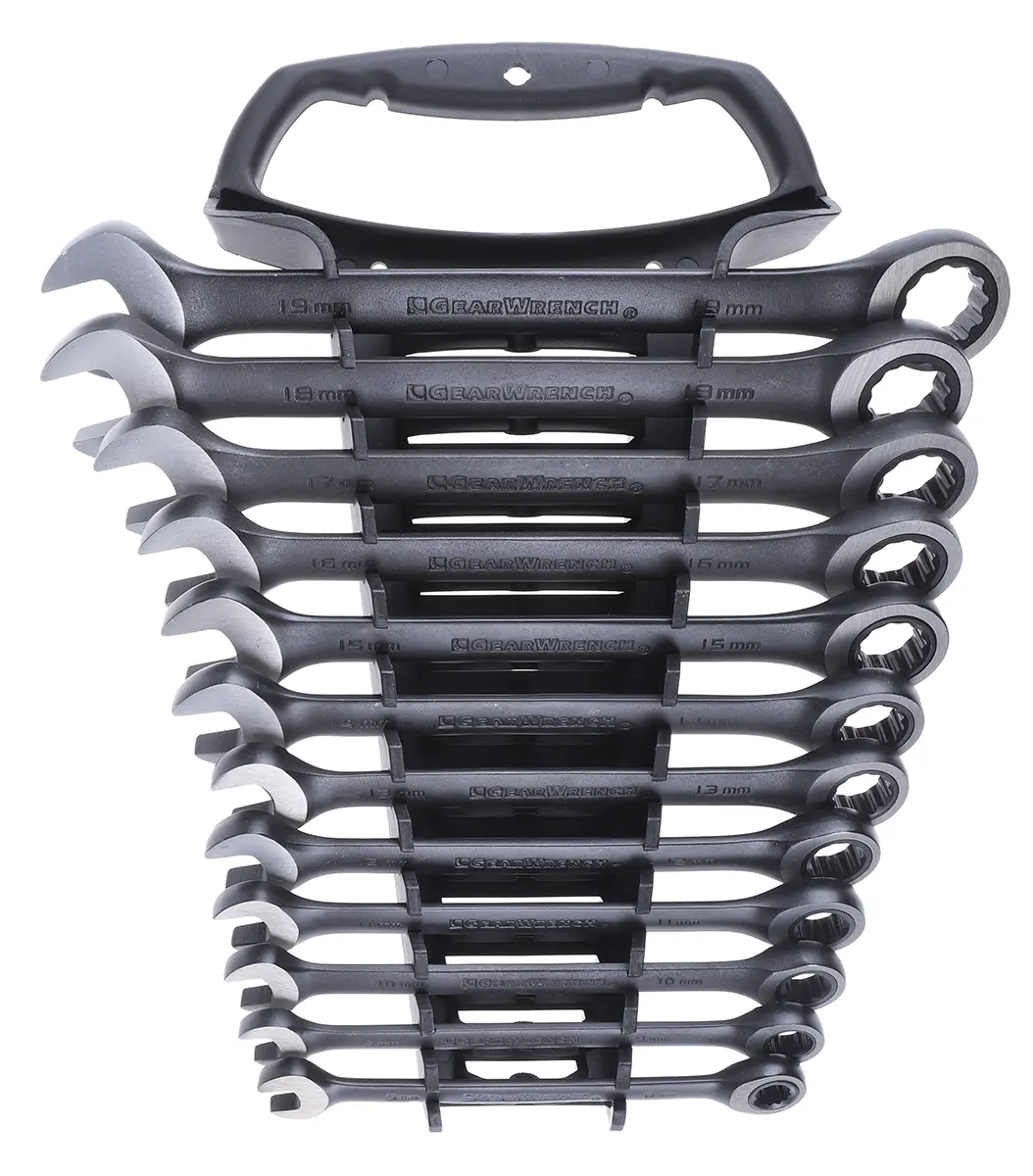 GearWrench Schraubenschlüsselsatz Ringschlüssel Legierungsstahl, 12-teilig 8 To 19 mm