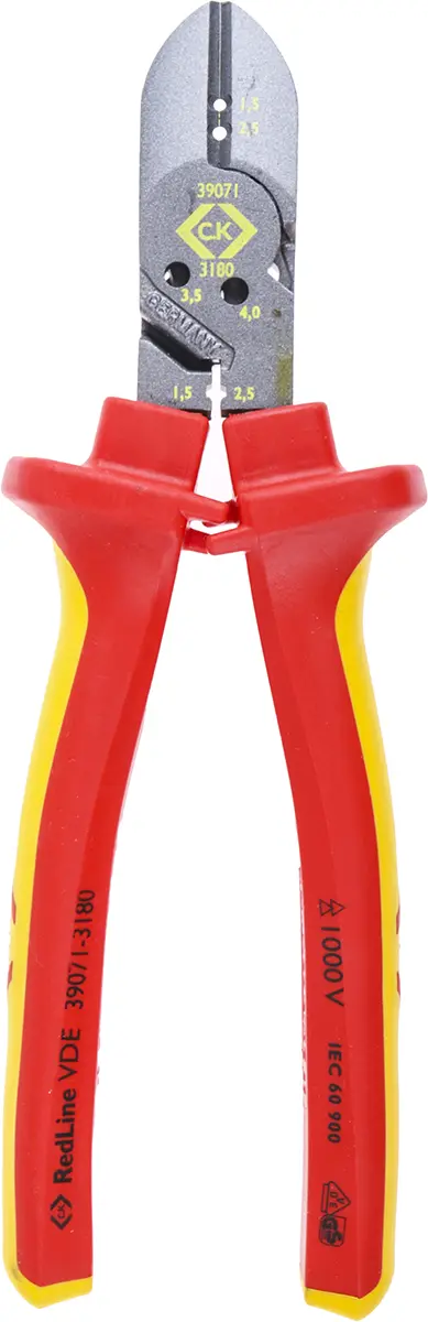 Produktfoto 1 von CK 3MAXTM VDE 1000V zugelassen Glatt Kabelschneider 180 mm, Schneidleistung 3 mm