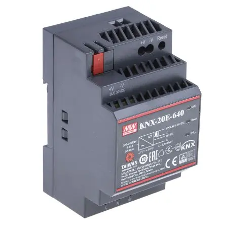Produktfoto 1 von MEAN WELL KNX DIN-Schienen Netzteil Geschalteter Modus 370 V dc, 264V ac Wechselstrom/Gleichstrom / 640 mA 30V dc DC 20