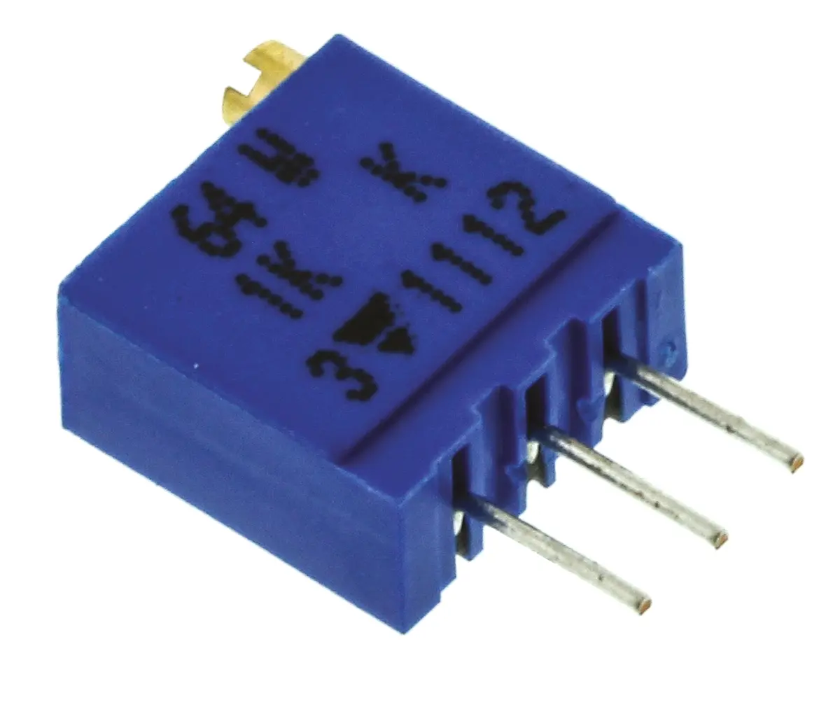Produktfoto 1 von Vishay 64W 19-Gang THT Trimmer-Potentiometer, Einstellung von oben, 1kΩ, ±10%, 0.5W, Pin, L. 9.7mm