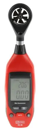 Produktfoto 1 von RS PRO RS-90 Anemometer 50 °C max.Temp. 25 m/s, 0.01 m/s, Luftemperatur, Luftgeschwindigkeit, Typ NTC, Flügelrad