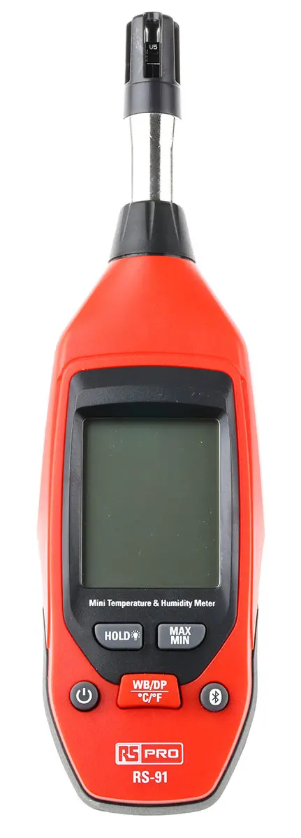 Produktfoto 1 von RS PRO RS-91 Hygrometer 50 °C, Typ Digitalhygrometer ±3 %RH, absolut 60 °C / 100 %RH, ±0.5°C, ±0.5 °C