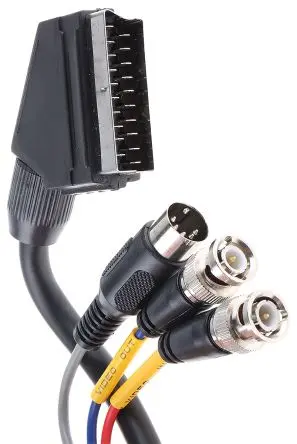 Produktfoto 1 von RS PRO SCART Koaxialkabel, Abgeschlossen, 2 m, Schwarz