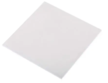 Produktfoto 1 von Goodfellow Keramikplatte aus Glaskeramik, 3 mm x 100 mm x 100mm Weiß 1.53 MPa