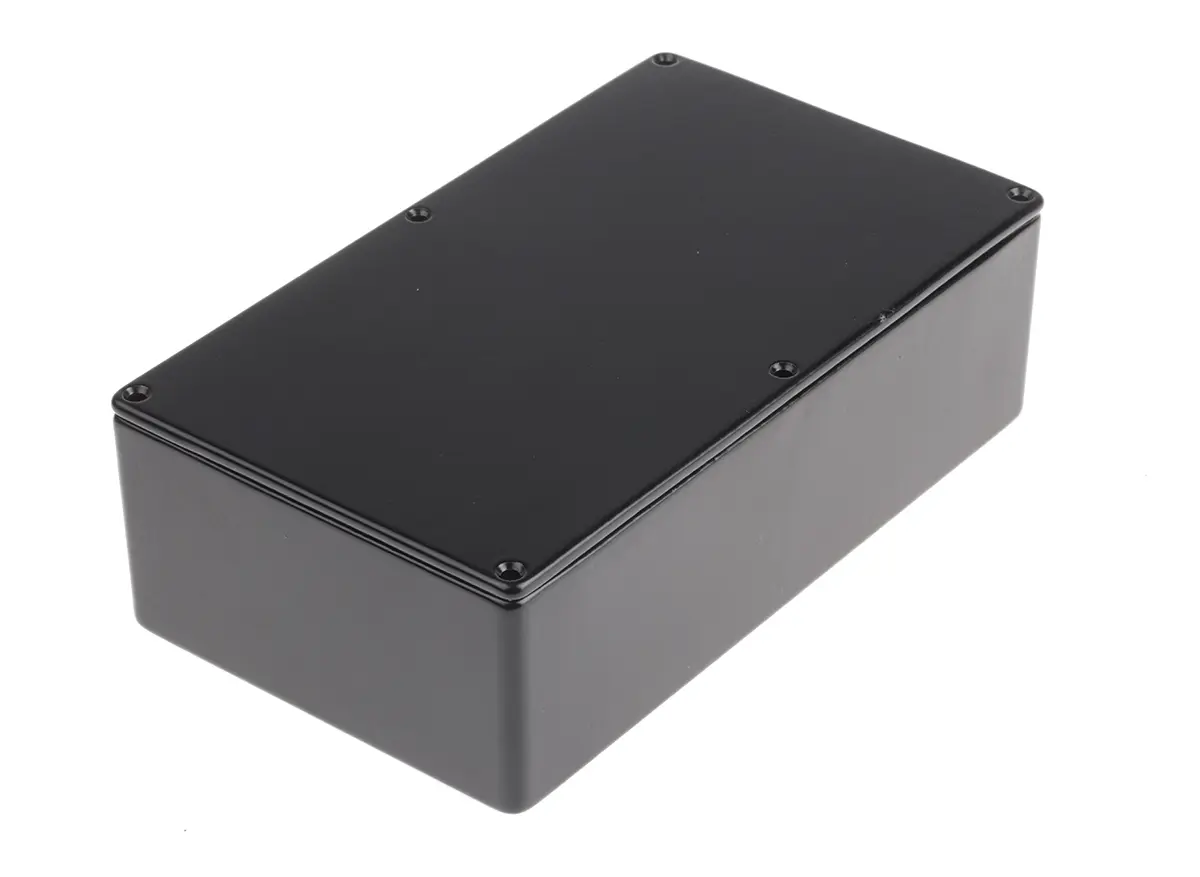 Produktfoto 1 von RS PRO; Gehäuse; Aluminiumdruckguss; Schwarz IP54 Breite 111.6 mm Höhe 60.5 mm Länge 191.6 mm
