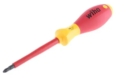 Produktfoto 1 von Wiha VDE 1000V zugelassen PH2 Isoliert, Chrom Vanadium Stahl, Molybdänstahl, 218 mm / Klinge 100 mm