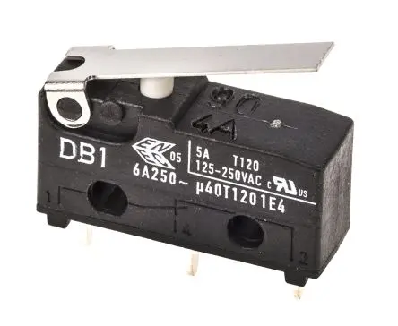 Produktfoto 1 von ZF Mikroschalter Kurzer Hebel-Betätiger Lot, 1-poliger Umschalter, 250 V ac, 6A IP50 0.59N -40 °C - 120 °C