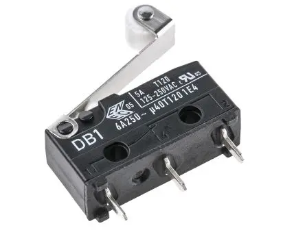 Produktfoto 1 von ZF Mikroschalter Rollenhebel-Betätiger Lot, 1-poliger Umschalter, 250 V ac, 6A IP50 0.54N -40 °C - 120 °C