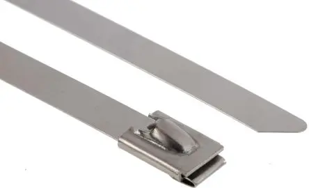 Produktfoto 1 von RS PRO Edelstahl 316 Kabelbinder Kugelverschluss Metallisch 7.9mm x 360 mm