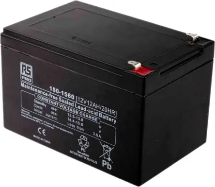 Produktfoto 1 von RS PRO RS PRO T1 Abgedichteter Bleiakku, 12 V / 12 Ah, 95mm x 151 mm