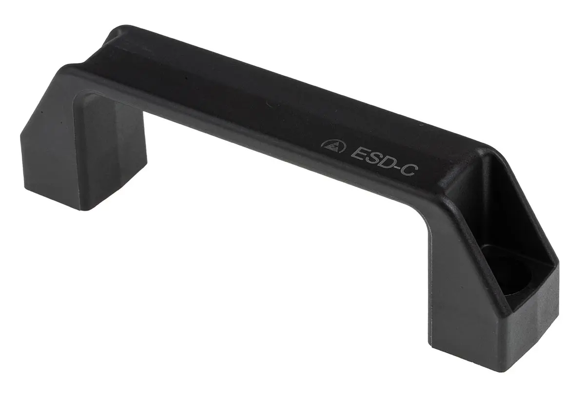 Produktfoto 1 von Elesa Matt Schwarz Kunststoff Griff, L 137 mm H 41 mm B 26 mm, Lochabst. 117 mm