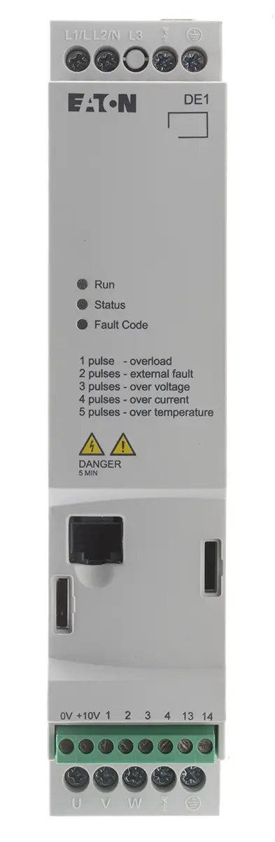 Produktfoto 1 von Eaton DE11 1-Phasen Anlasser mit variabler Drehzahl 230 V ac 0.25 kW 1.4 A