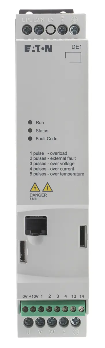 Produktfoto 1 von Eaton DE11 1-Phasen Anlasser mit variabler Drehzahl 230 V ac 0.75 kW 4.3 A