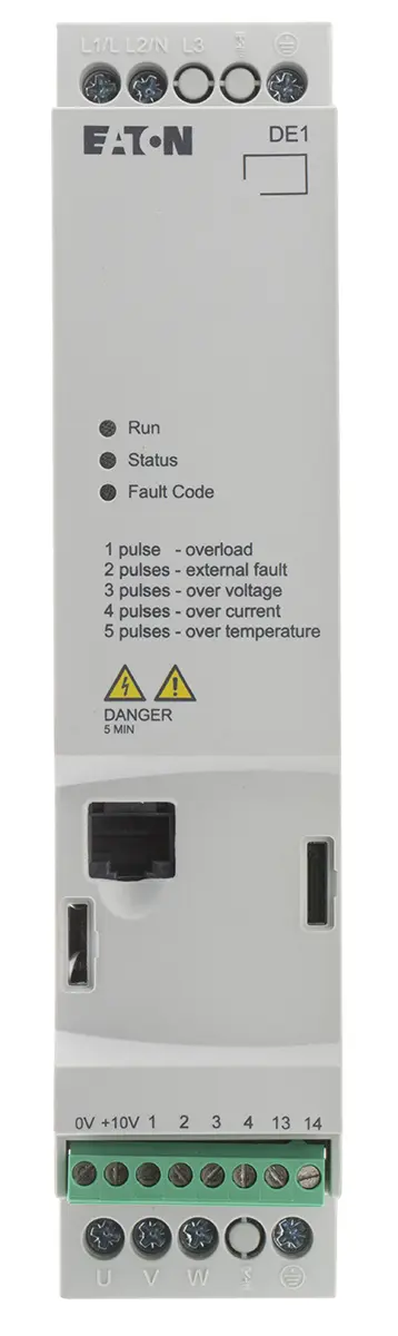 Produktfoto 1 von Eaton PowerXL DE11 1-Phasen Anlasser mit variabler Drehzahl 230 V ac 0.55 kW 2.7 A