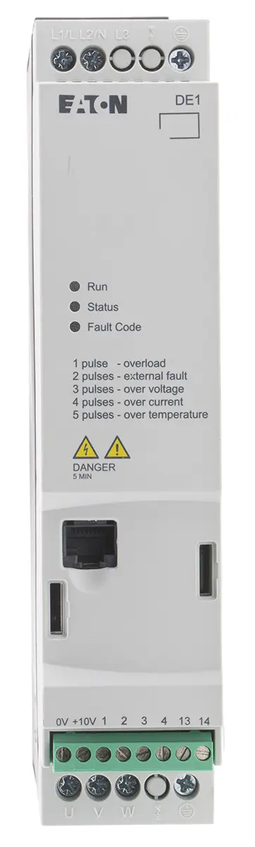 Produktfoto 1 von Eaton DE11 1-Phasen Anlasser mit variabler Drehzahl 230 V ac 0.75 kW 4.3 A