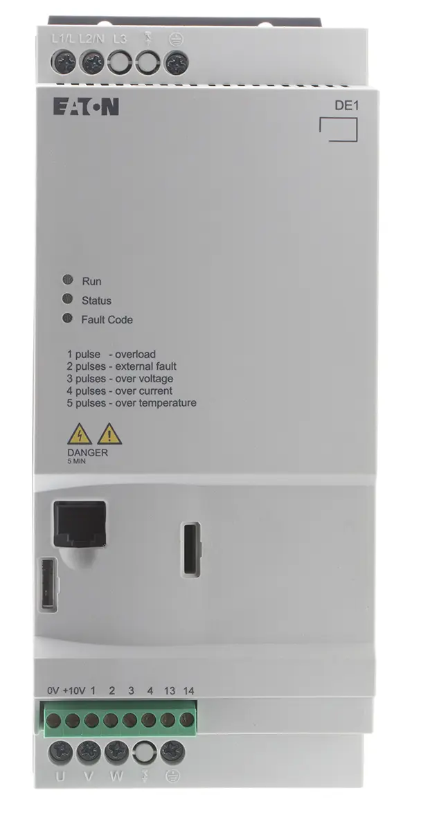 Produktfoto 1 von Eaton DE11 1-Phasen Anlasser mit variabler Drehzahl 230 V ac 2.2 kW 9.6 A