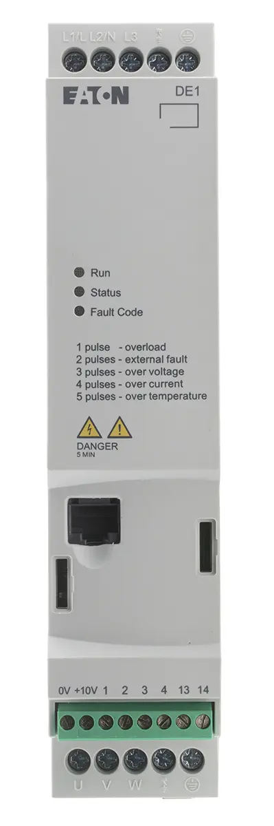 Produktfoto 1 von Eaton DE11 3-Phasen Anlasser mit variabler Drehzahl 480 V ac 0.75 kW 1.3 A