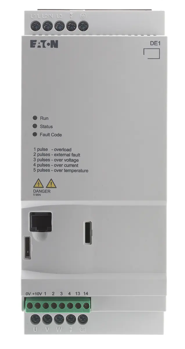 Produktfoto 1 von Eaton DE11 3-Phasen Anlasser mit variabler Drehzahl 480 V ac 4 kW 8.5 A