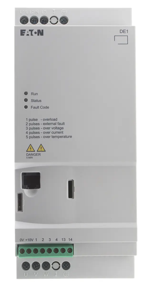 Produktfoto 1 von Eaton DE11 3-Phasen Anlasser mit variabler Drehzahl 480 V ac 4 kW 8.5 A