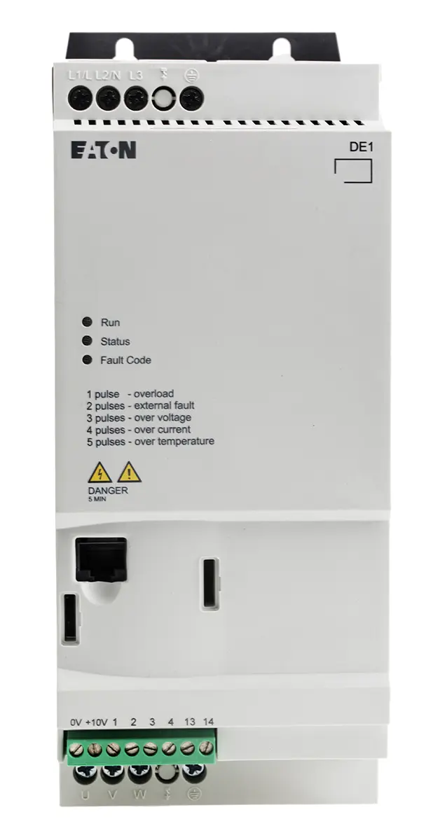 Produktfoto 1 von Eaton DE11 3-Phasen Anlasser mit variabler Drehzahl 480 V ac 5.5 kW 11.3 A