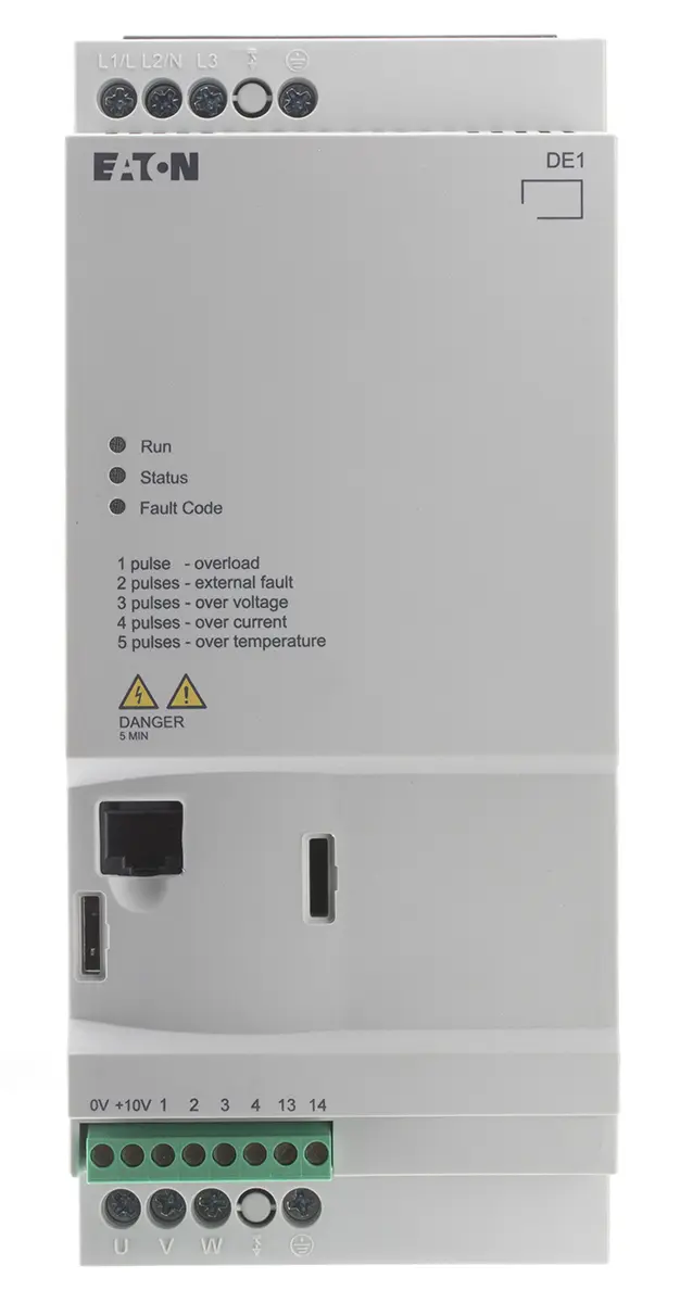 Produktfoto 1 von Eaton DE11 3-Phasen Anlasser mit variabler Drehzahl 480 V ac 7.5 kW 16 A