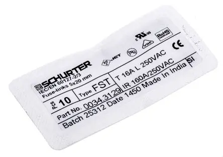 Produktfoto 1 von Schurter FST 5x20 Patronensicherung T / 16A 5 x 20 mm 250V ac Glas