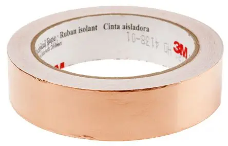 Produktfoto 1 von 3M 1181 Metallisches Band Leitfähig, 25.4mm x 16.5 m, Haftung 3.8N/cm