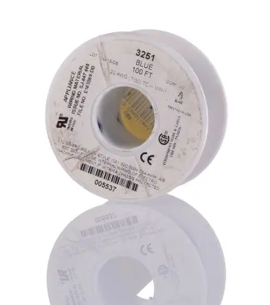 Produktfoto 1 von Alpha Wire Hookup Wire PVC Schaltdraht, 22 AWG 30 m Blau Ø 1.27 mm 7 Litzen Polyvinylchlorid