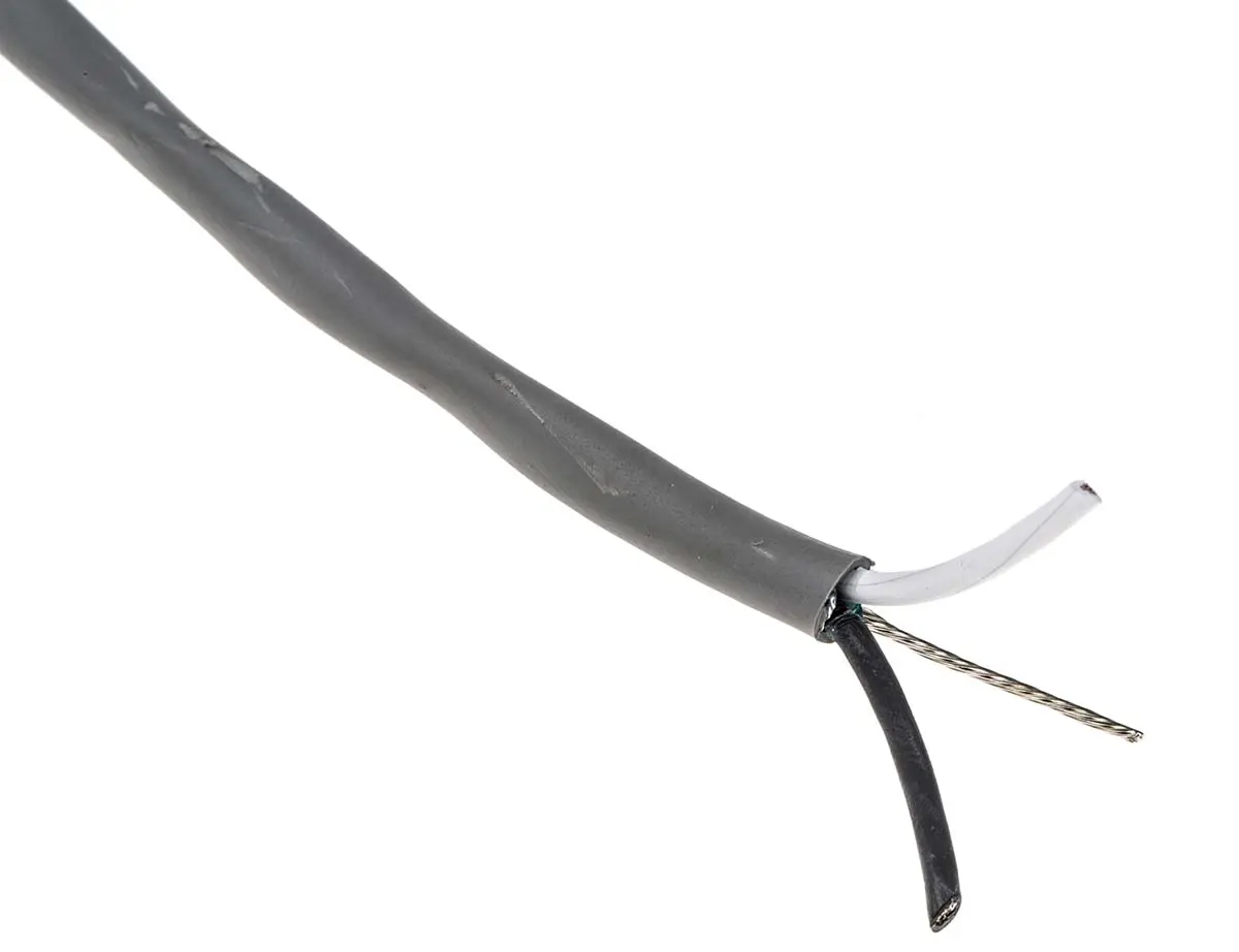 Produktfoto 1 von Alpha Wire Alpha Essentials Communication & Control Steuerkabel, 2-adrig 0.81 mm² 18 AWG Grau Geschirmt, 30 m,