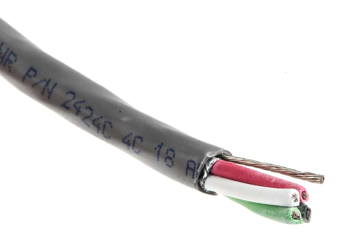 Produktfoto 1 von Alpha Wire Alpha Essentials Communication & Control Steuerkabel, 4-adrig 0.81 mm² 18 AWG Grau Geschirmt, 30 m,