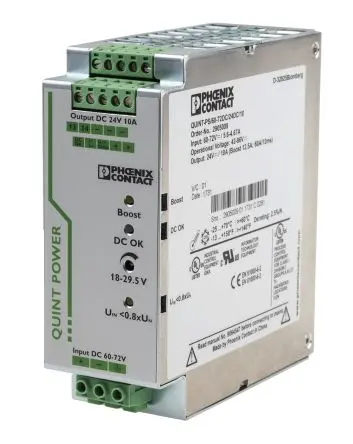 Produktfoto 1 von Phoenix Contact QUINT-PS/60-72DC/24DC/10 DC/DC Konverter, 24V dc OUT 10 A DIN-Hutschiene 96V dc 1.5 kV dc 24 W 70 °C 70