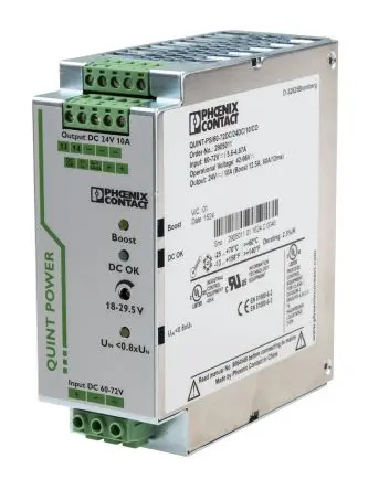 Produktfoto 1 von Phoenix Contact QUINT-PS/60-72DC/24DC/10/CO DC/DC Konverter, 24V dc OUT / 10 A