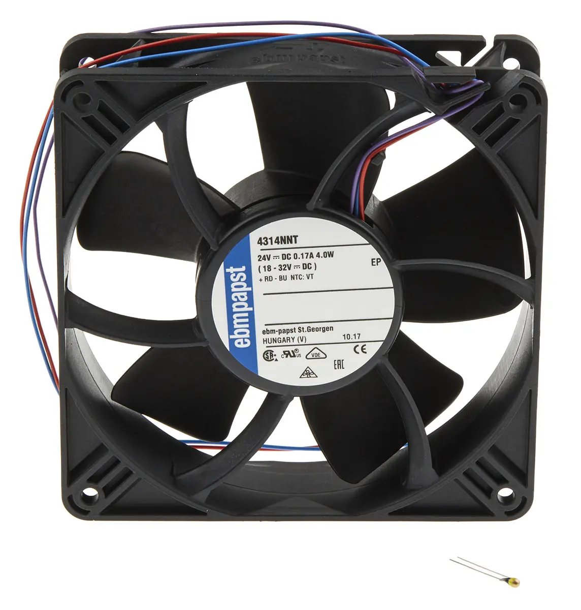 Produktfoto 1 von ebm-papst 4300 N - S-Panther DC-Axiallüfter, Kugellager, 24 V dc / 4W, 119 x 119 x 32mm, 2700U/min, 190m³/h
