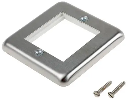 Produktfoto 1 von MK Electric K182 Lichtschalterabdeckung Grau Edelstahl 1 Ausbrüche B. 86mm